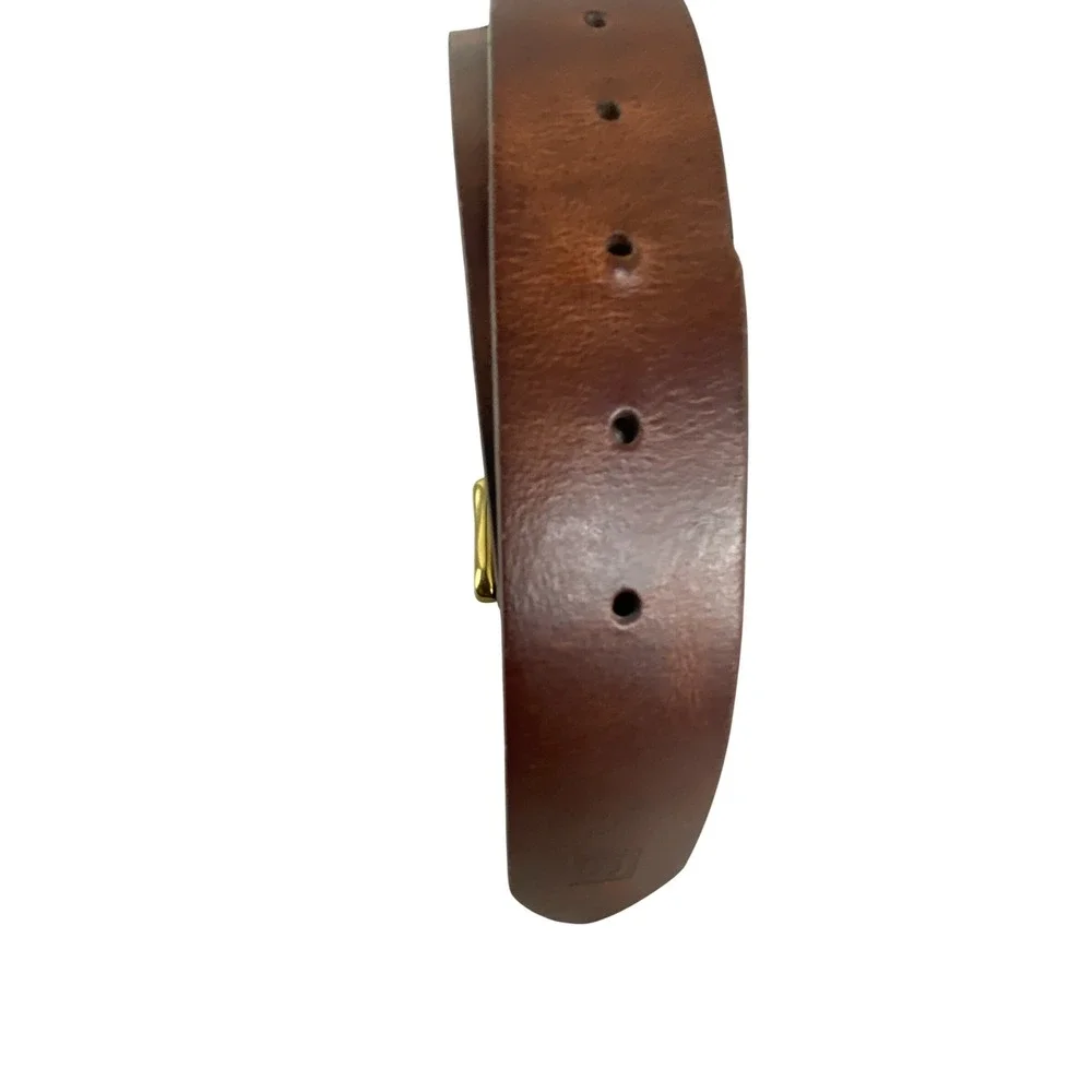 Chaps Womens Brown Brass Leather Rivet Belt 42x1.5 Cowgirl Biker Rock n Roll